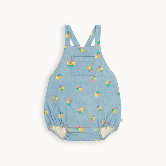 Organic Baby Romper, Beach Denim, by bonniemob