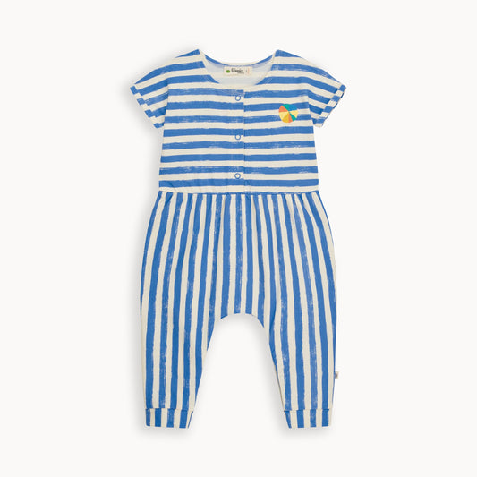 Organic Baby Jumpsuit, Blue Stripe, by bonniemob